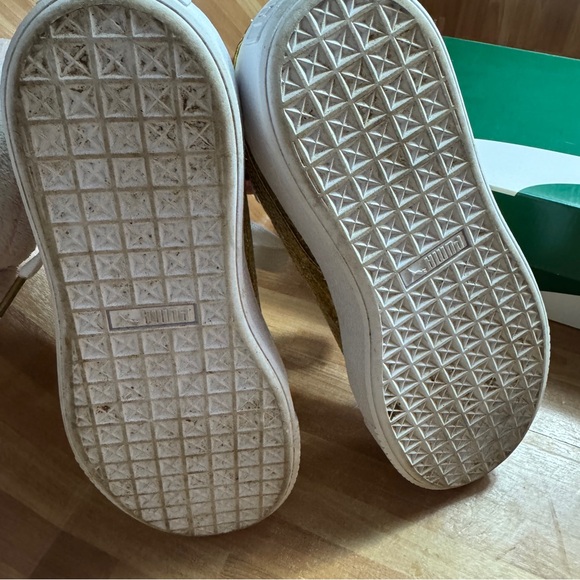 Puma basket platform glitter gold sneakers size 8.5 - Picture 8 of 14